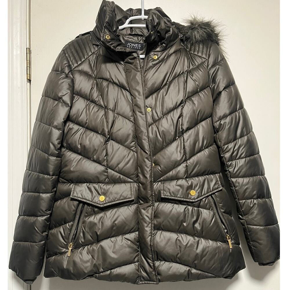 Jones New York Olive Puffer Jacket, Women's Medium, EXCELLENT Condition160